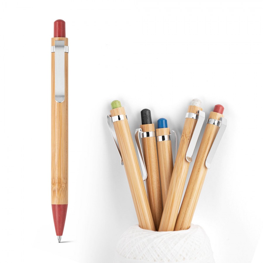 Esferográfica VOLTER em Bambu Personalizada Brinde Sustentável